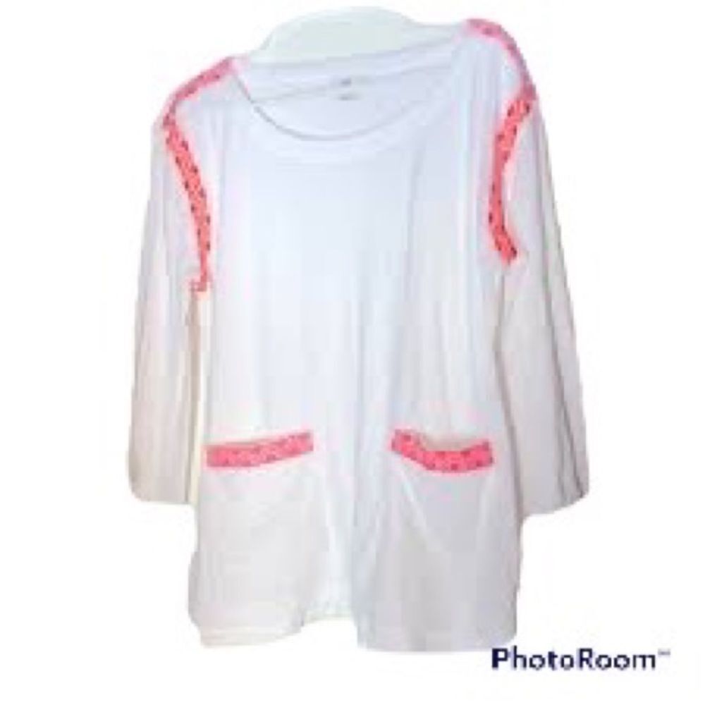 Vineyard Vines Women's Sweater Swimsuit Cover Up White Pink Size Medium - 💕🌻💕